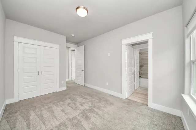 wooden floor and closet in a room