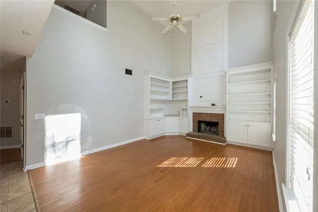 a view of a livingroom with a fireplace