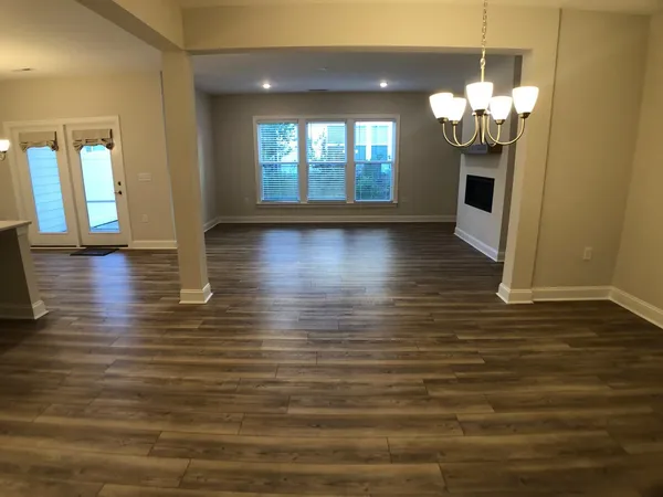 a view of a livingroom with a window