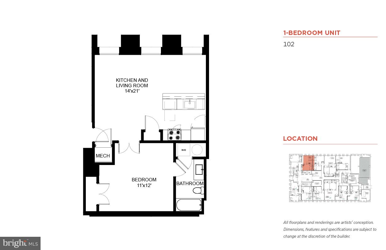 103 South Gay Street, Unit 1BR Baltimore, MD 21202 - Photo 56 of 92 a picture of a floor plan