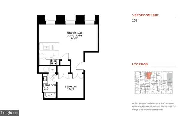 $1,415 | 103 South Gay Street, Unit 1BR, Baltimore, MD 21202
