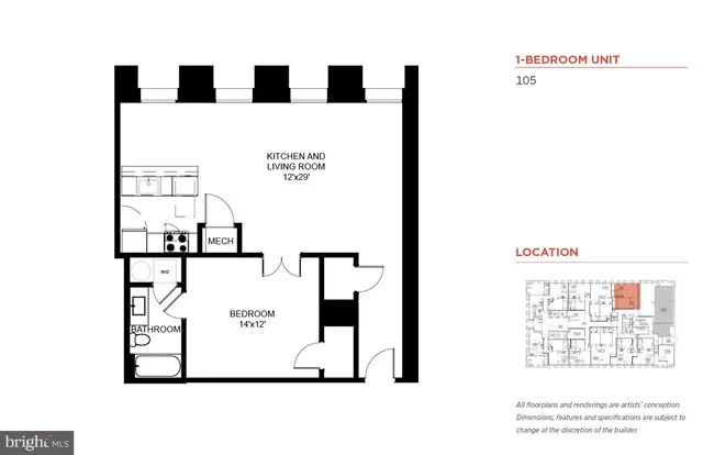 $1,100 | 103 South Gay Street, Unit 1BR, Baltimore, MD 21202