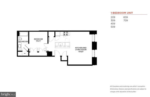 $1,100 | 103 South Gay Street, Unit 1BR, Baltimore, MD 21202