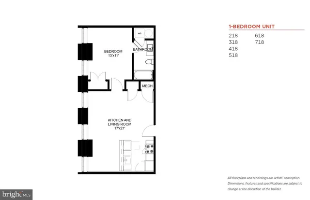 $1,100 | 103 South Gay Street, Unit 1BR, Baltimore, MD 21202