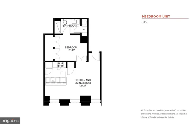 $1,100 | 103 South Gay Street, Unit 1BR, Baltimore, MD 21202