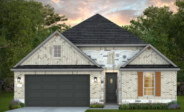 a view of a park with large trees