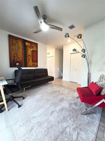 a living room with furniture