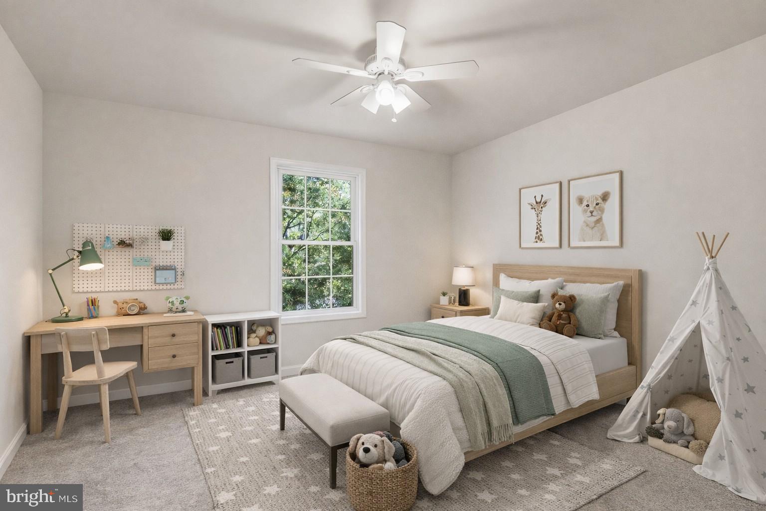 7168 Botha Road Bealeton, VA 22712 - Photo 27 of 36 a bedroom with a bed and a chandelier