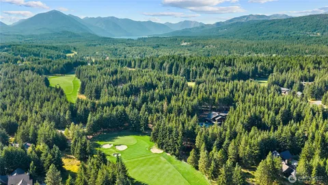 a view of a golf course with a garden