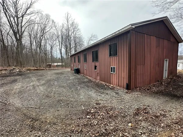 a view of backyard of house