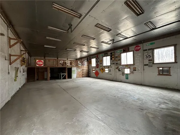 a view of a garage