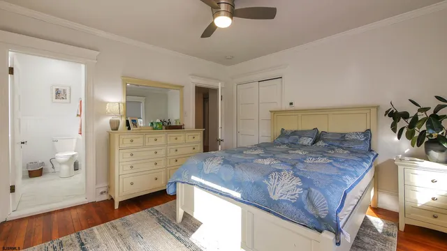 a living room with a bed and furniture