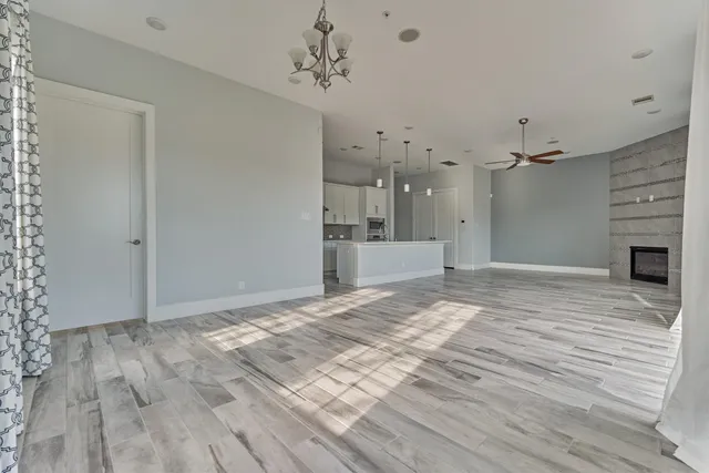a view of a livingroom with a fireplace