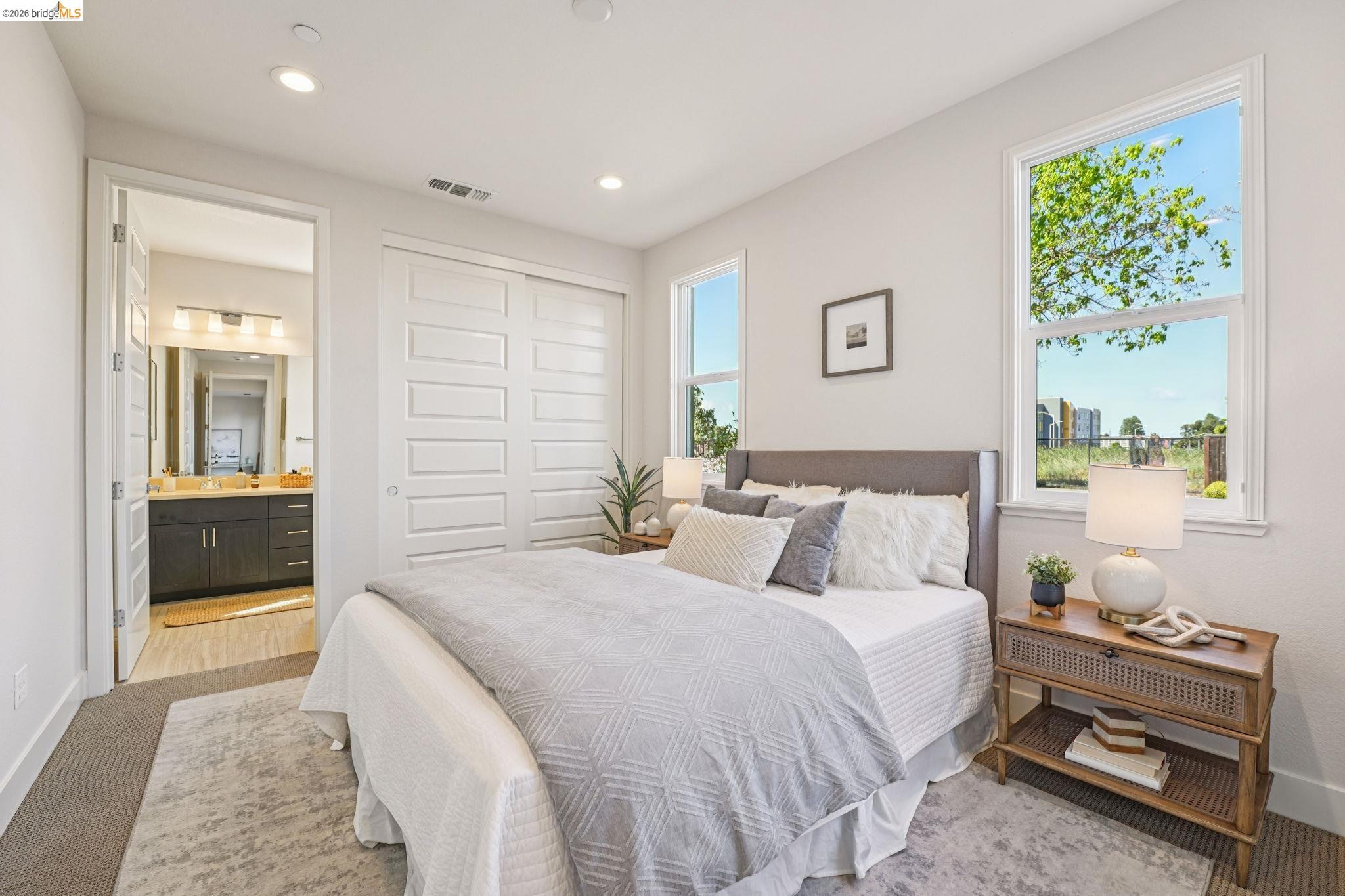 2770 Bette Street Alameda, CA 94501 - Photo 20 of 60 a bedroom with a bed and a view of kitchen
