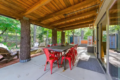 a outdoor space with furniture