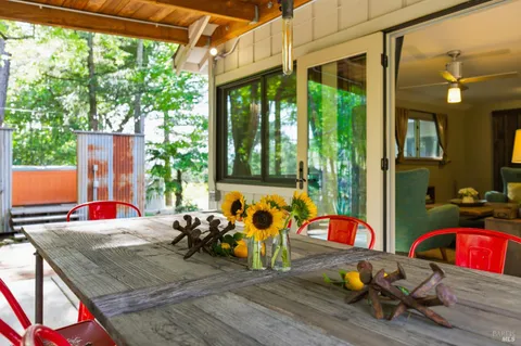 a view of outdoor space yard deck patio and outdoor seating