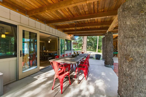 a view of outdoor space with seating area