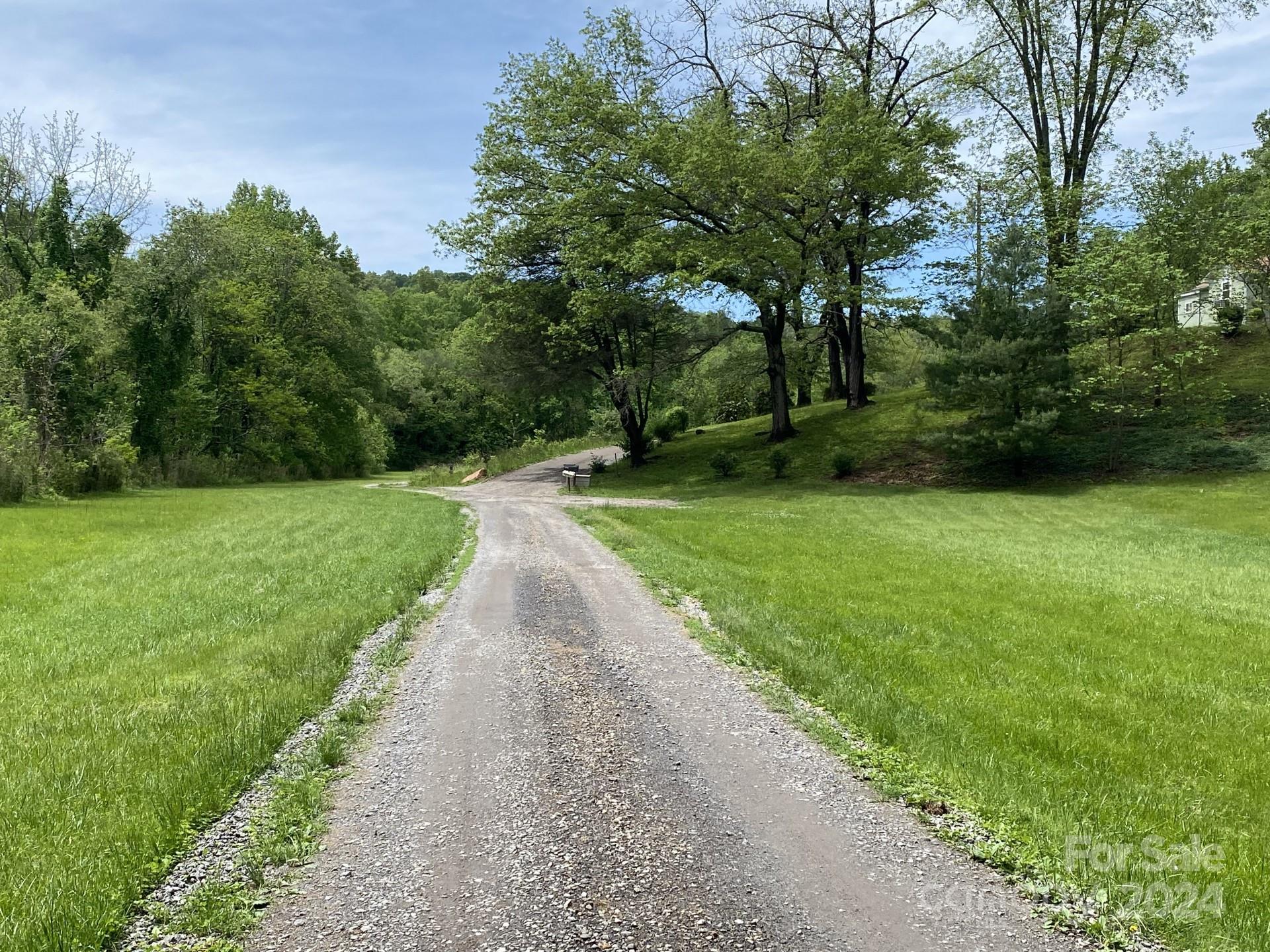 a view of a street with a trees park
