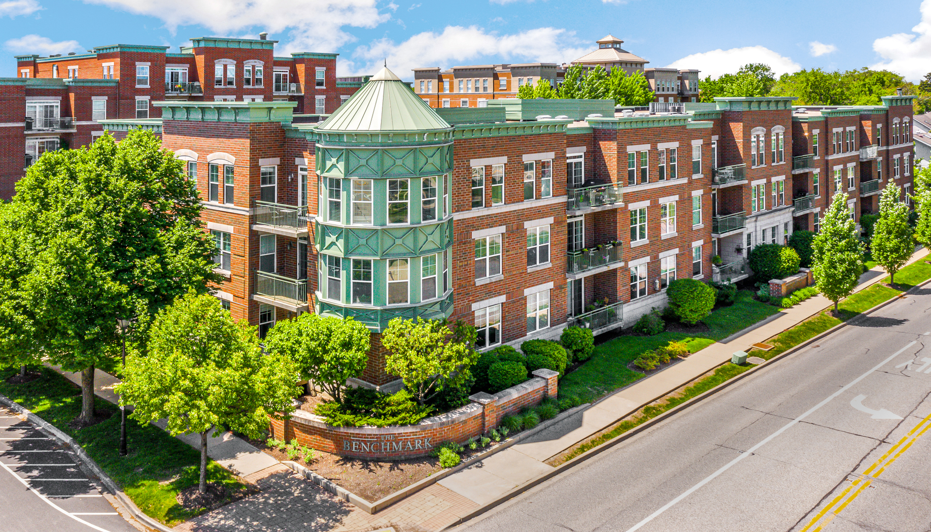 a front view of a multi story residential apartment building