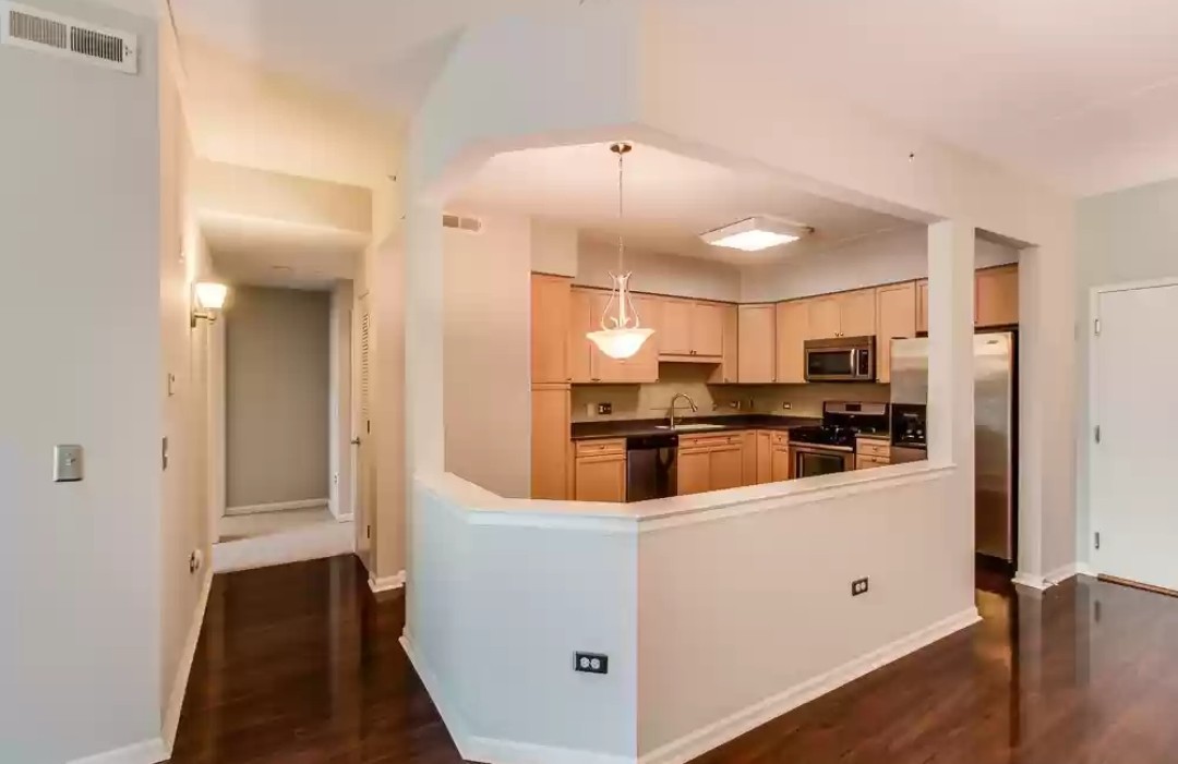 133 West Palatine Road, Unit 102 Palatine, IL 60067 - Photo 4 of 21 a kitchen with stainless steel appliances a refrigerator sink and cabinets