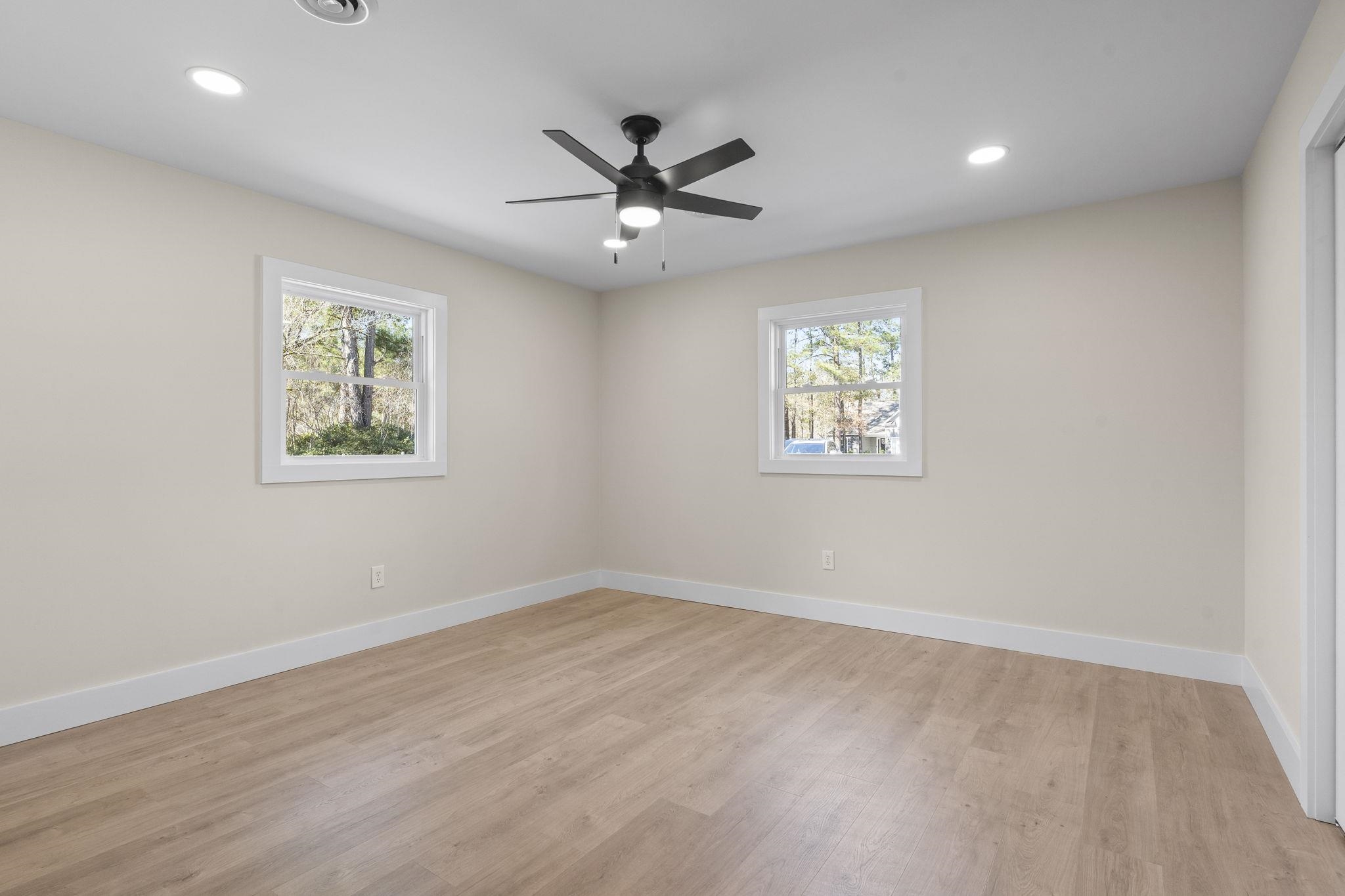 947 Fox Hollow Road Conway, SC 29526 - Photo 26 of 40 Empty room featuring light wood-style flooring, ceiling fan, and recessed lighting