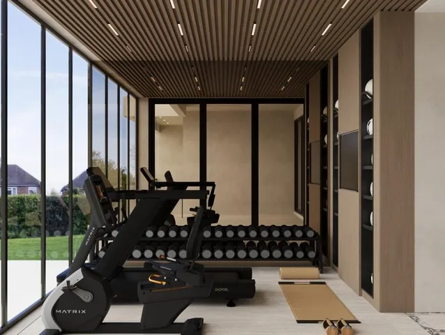 a view of balcony with a potted plant