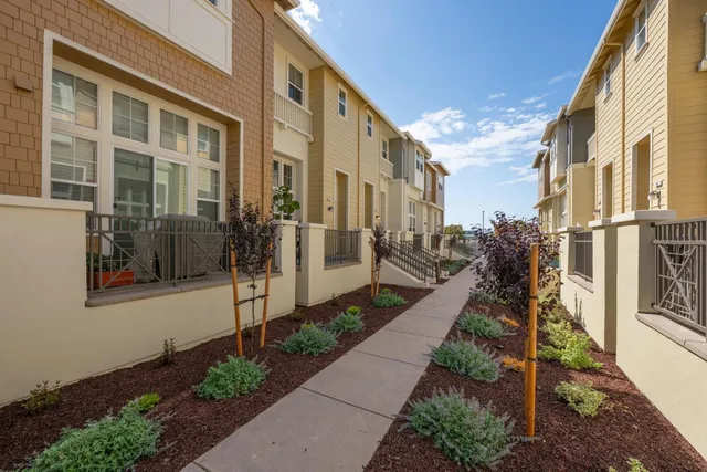 a view of a pathway both side of house