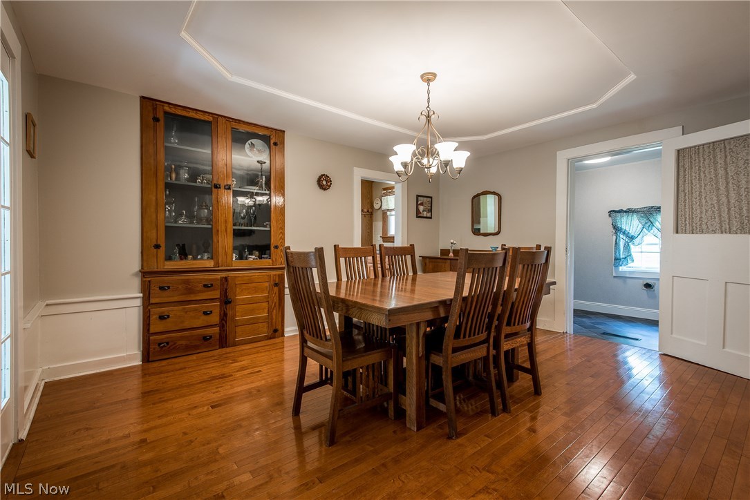 5533 Waterloo Road Atwater, OH 44201 - Photo 9 of 30 Trey ceiling and built-in china cabinet