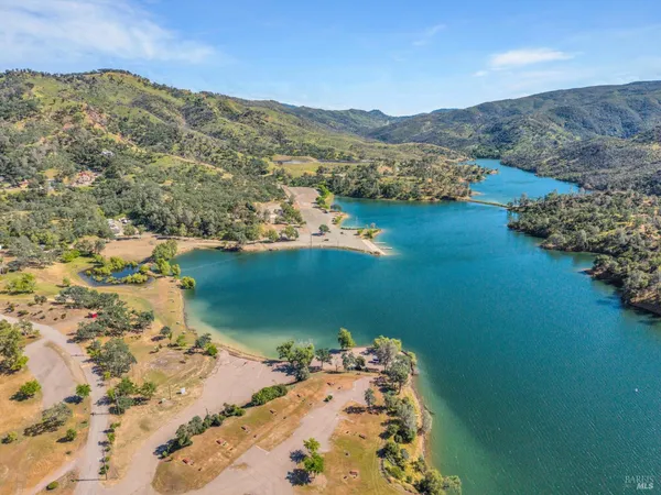 a view of lake and mountain