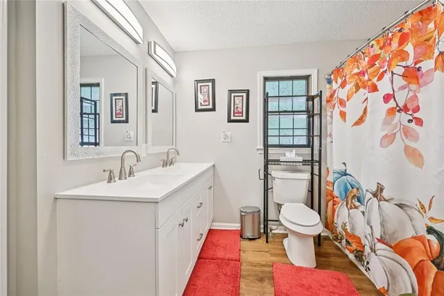 a view of a house with a big yard and large tree