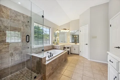 a living room with furniture and a bath tub