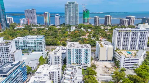 a view of a city with tall buildings