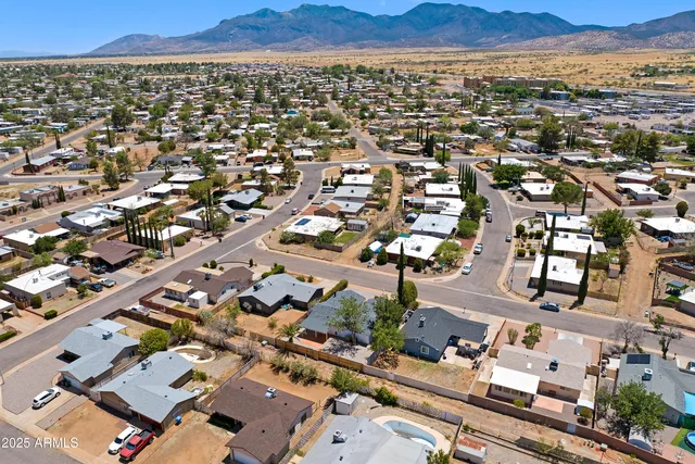 an aerial view of multiple house