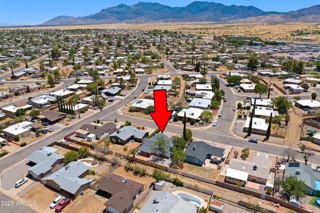 an aerial view of multiple house