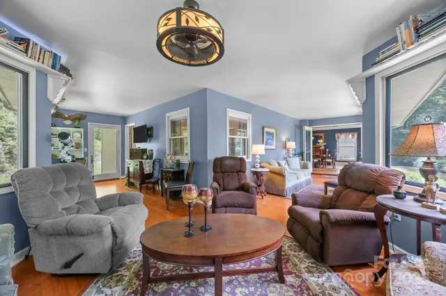 a living room with furniture