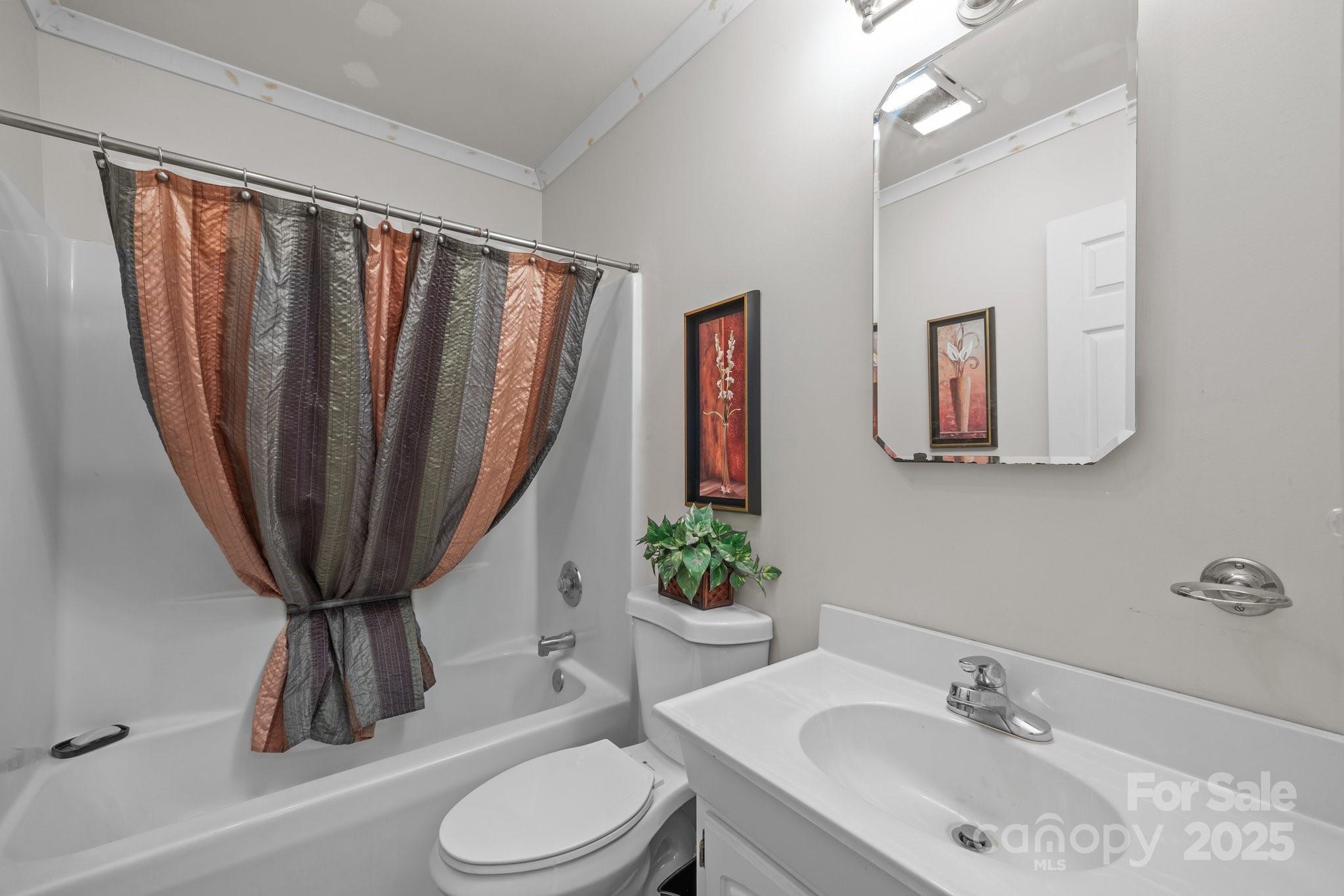 235 Kinder Lane Canton, NC 28716 - Photo 31 of 48 a bathroom with a sink a toilet and a mirror