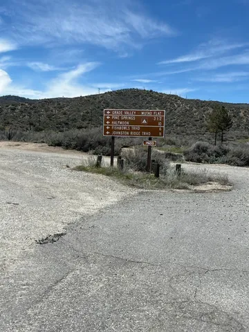 a view of a dry yard with wooden fence