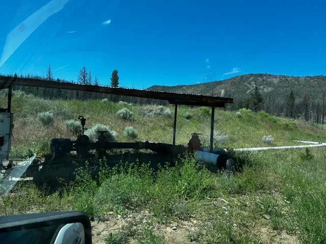 a view of a lake with a mountain in the back