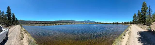 a view of lake and mountain