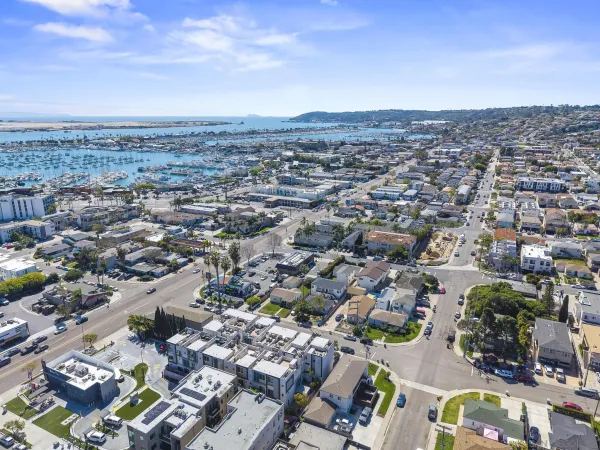 an aerial view of a city