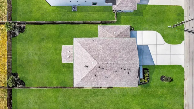 an aerial view of a house
