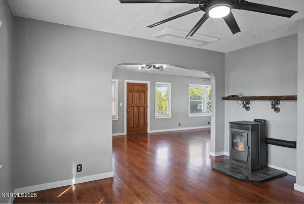a view of entryway with wooden floor