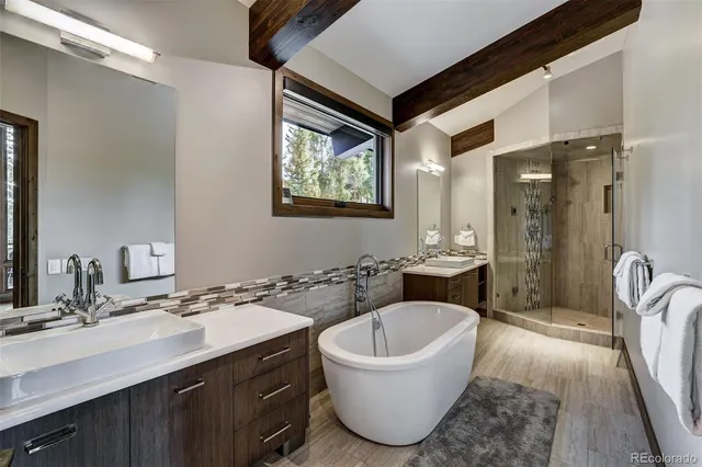a bathroom with a sink and a bathtub