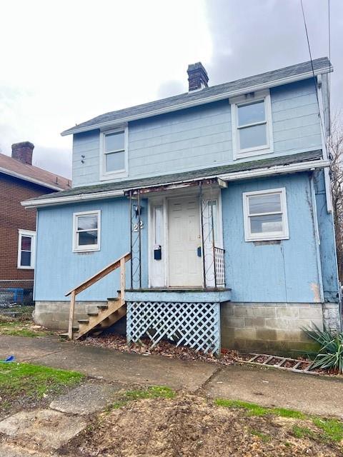 a front view of a house