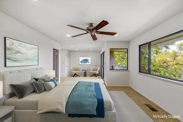 a view of a lush green field