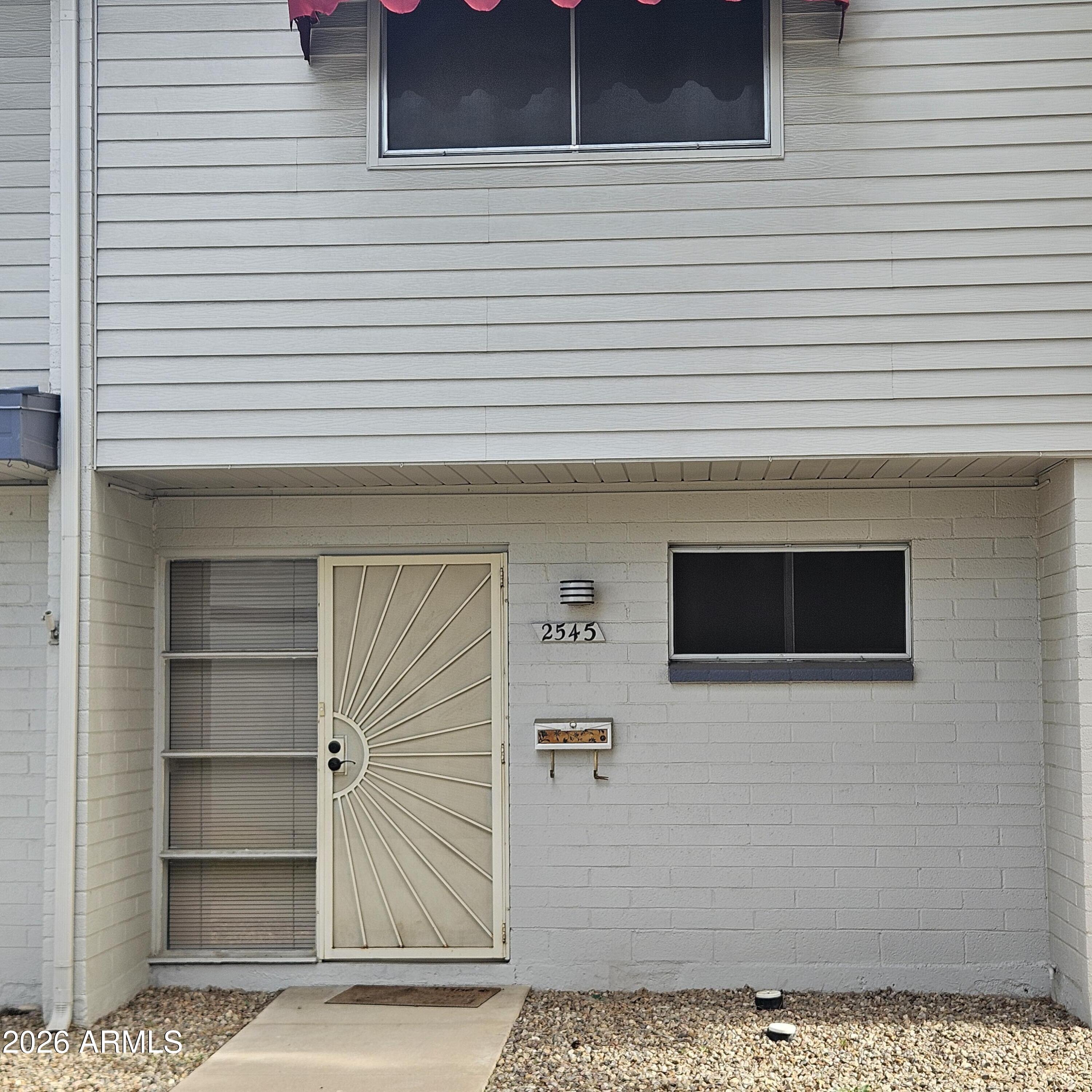 a view of a door of the house