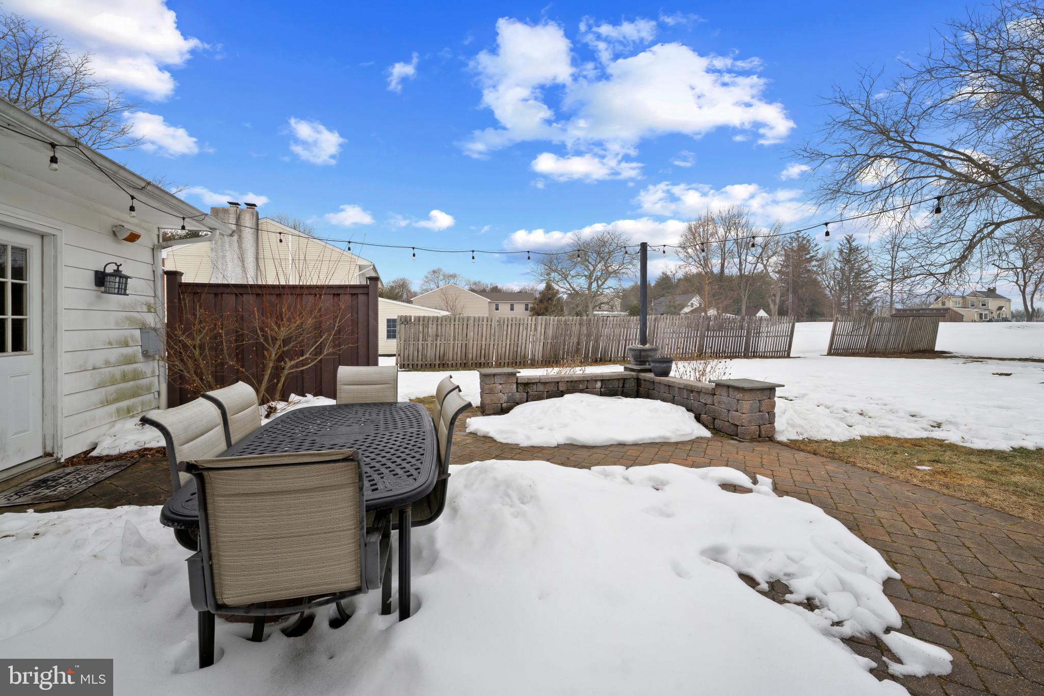 1501 Keystone Drive Hatfield, PA 19440 - Photo 39 of 45 Yard covered in snow with a patio and a fenced bac