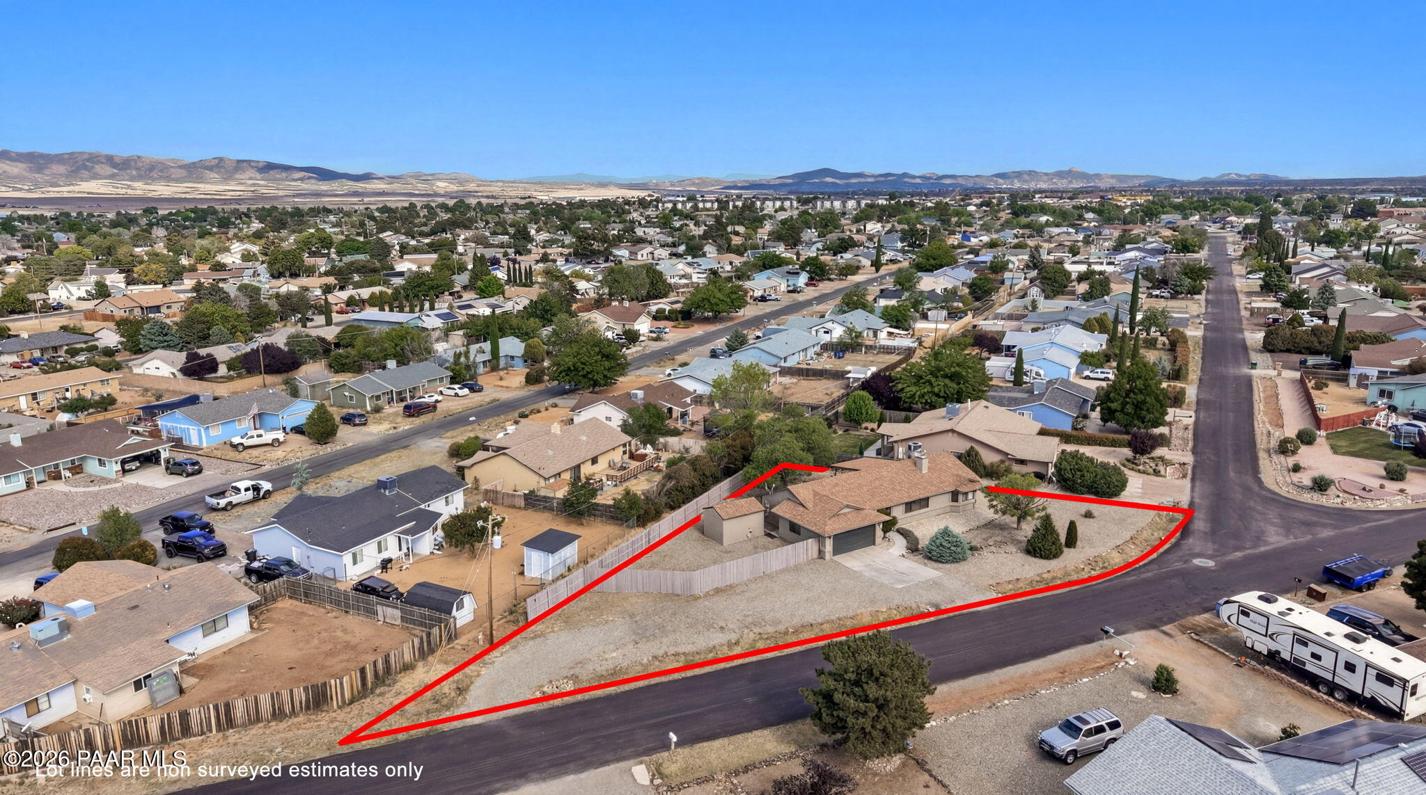 3431 North Victor Road Prescott Valley, AZ 86314 - Photo 28 of 32 28-Aerial 3 Lot Lines