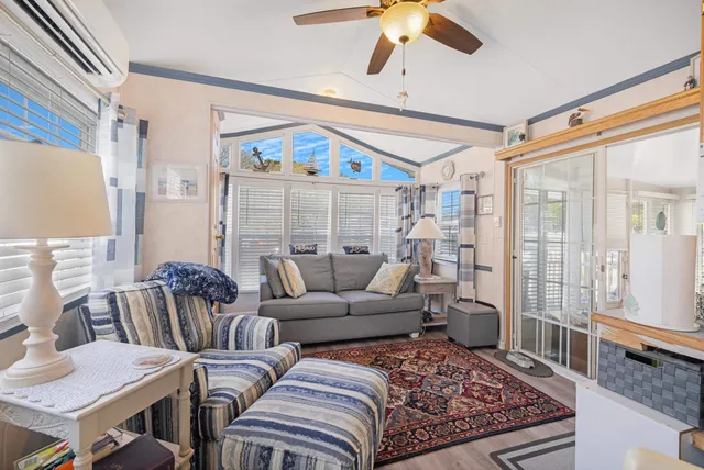 a living room with furniture