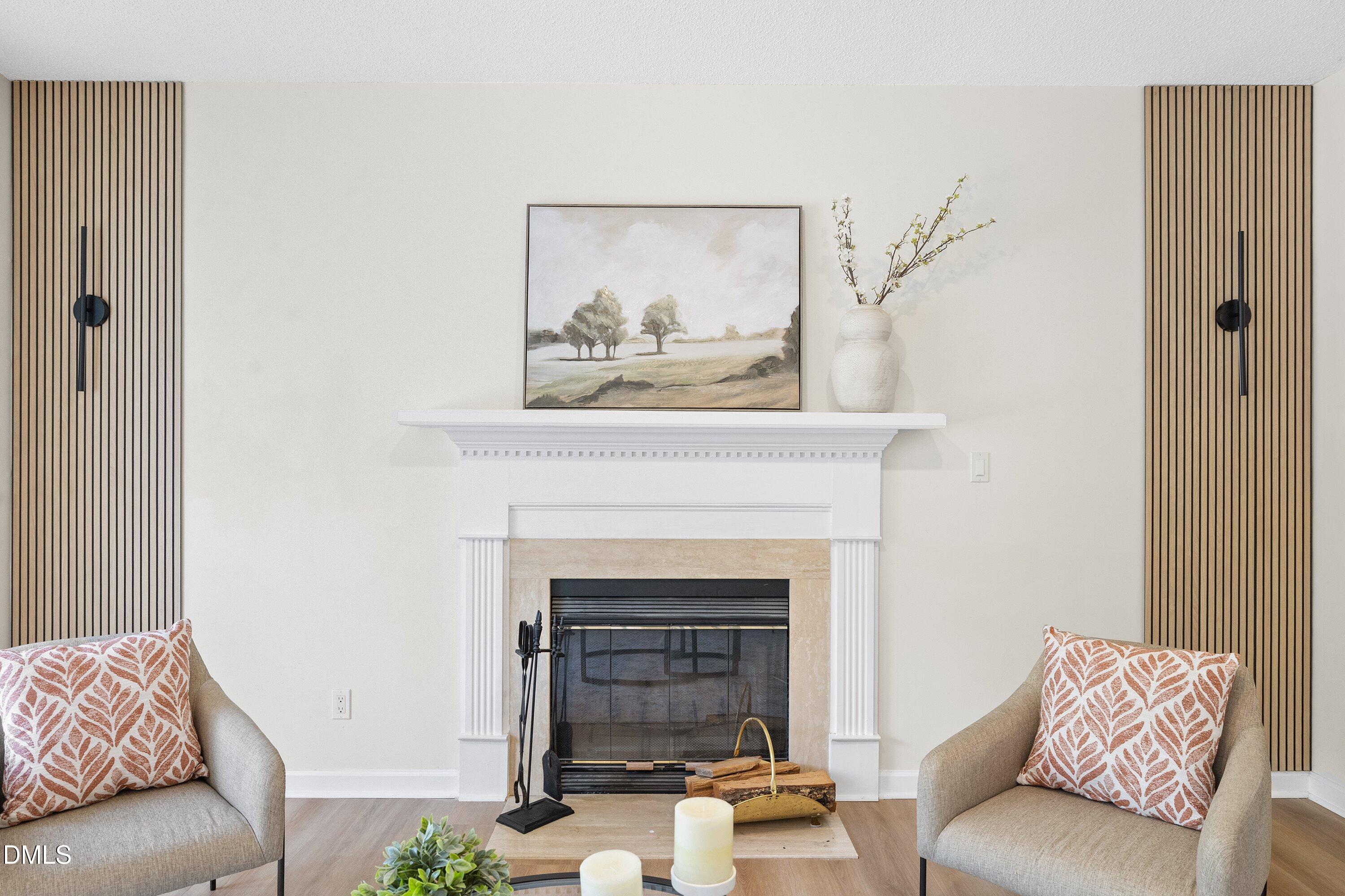 2517 Birchford Court Raleigh, NC 27604 - Photo 13 of 63 a living room with furniture and a fireplace